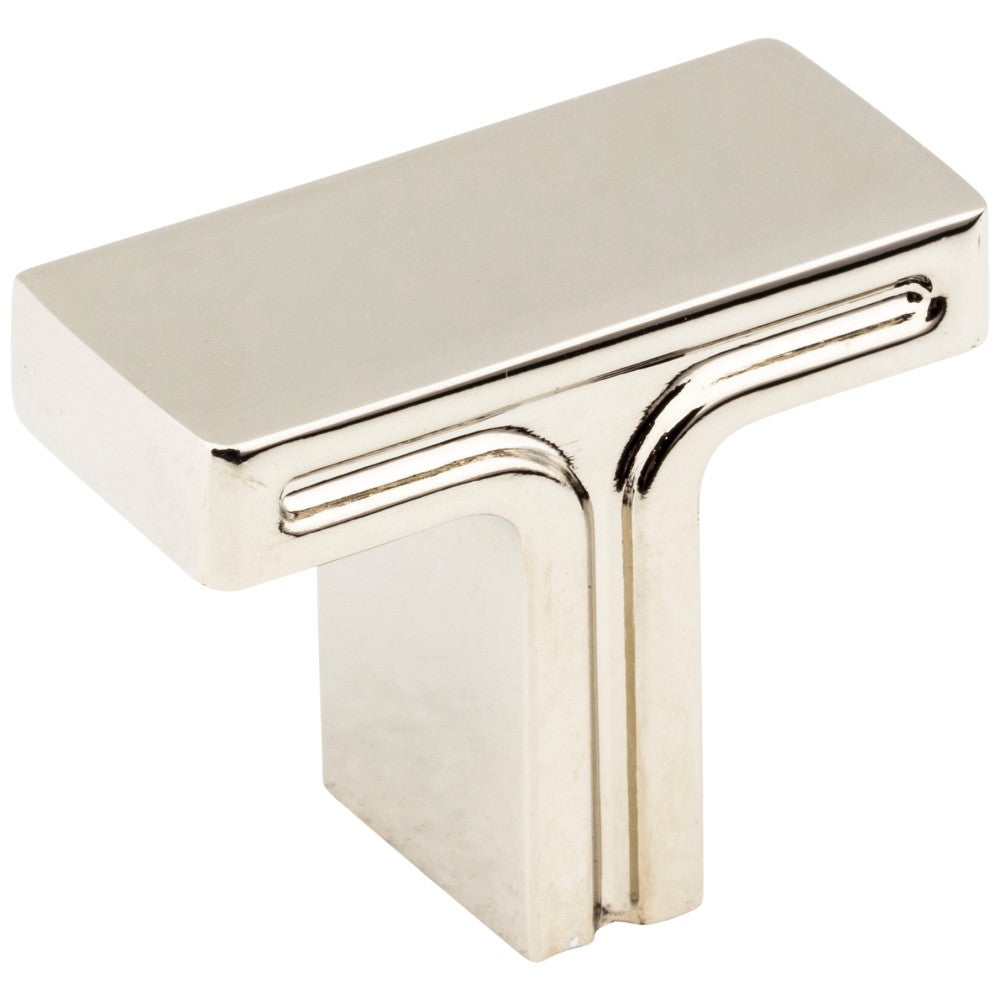 1-3/8" Overall Length Polished Nickel Rectangle Anwick Cabinet Knob