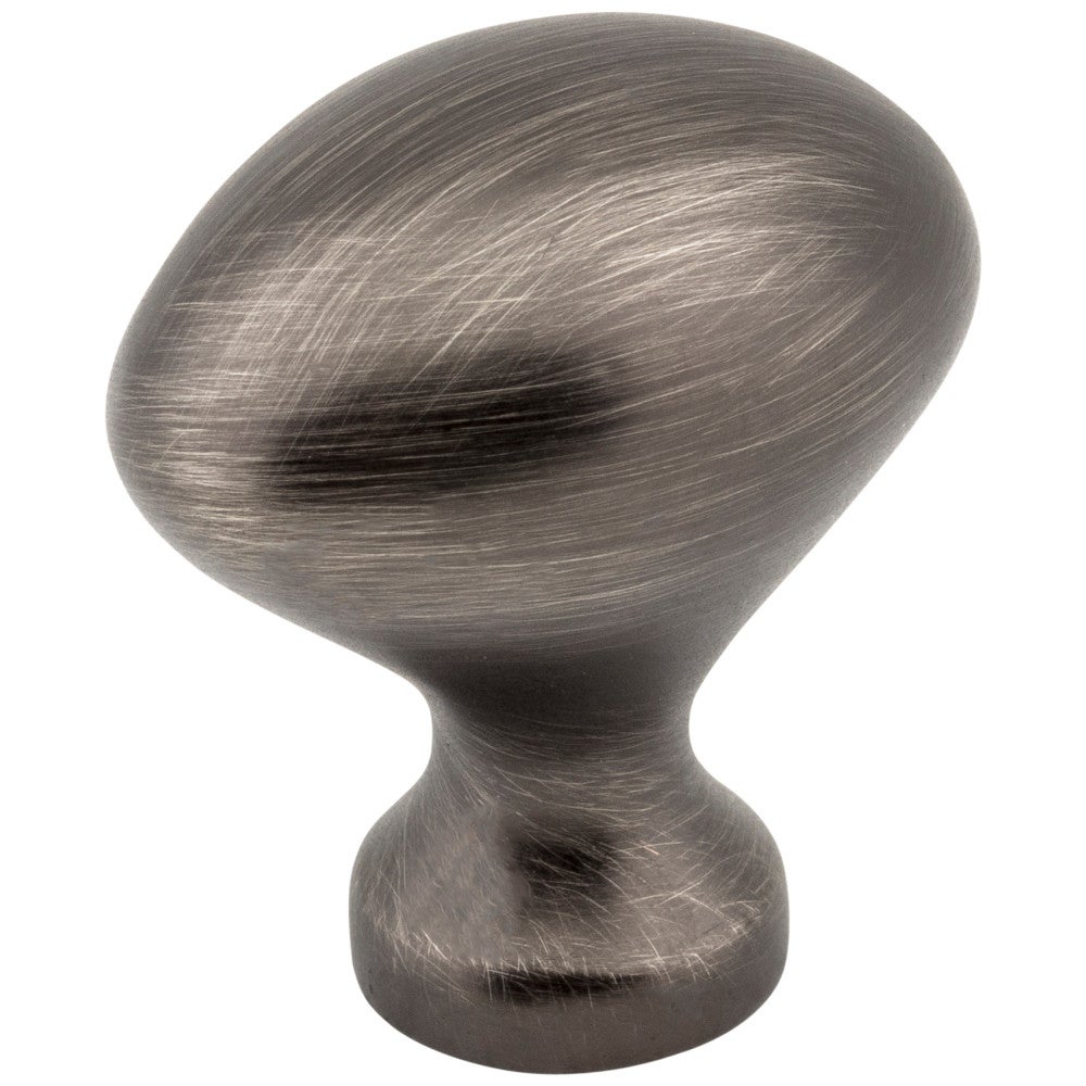 1-1/8" Overall Length Brushed Pewter Oval Merryville Cabinet Knob