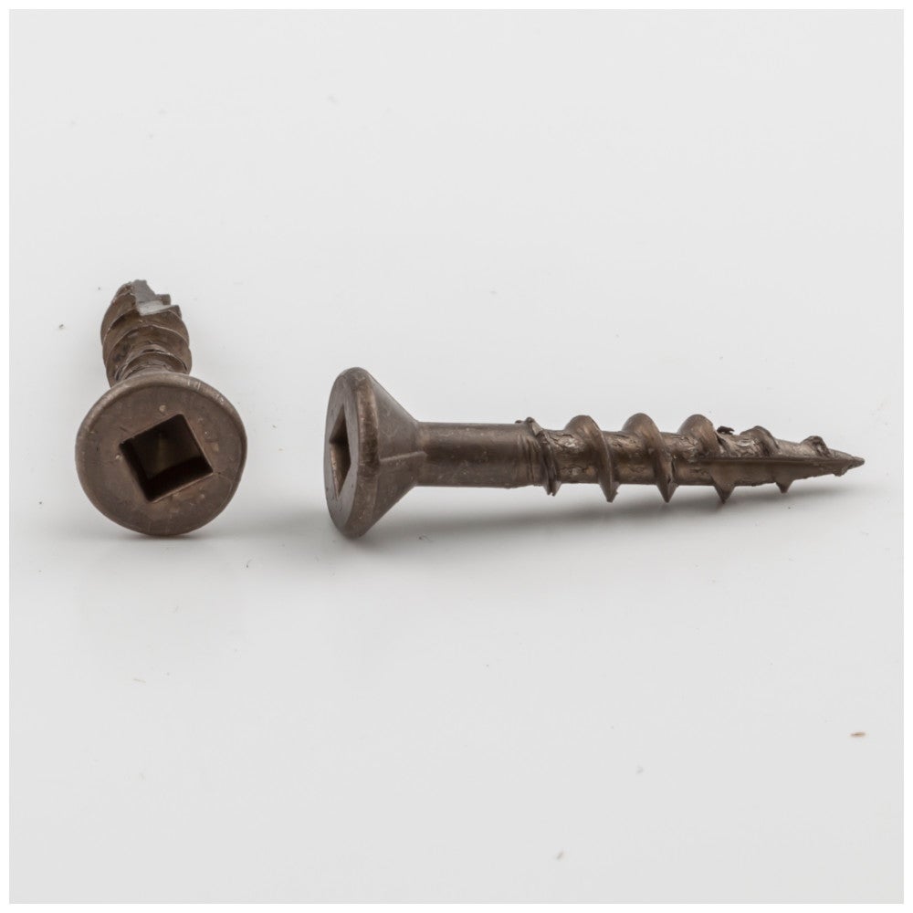 #8 x 1" Clear Brown Wax Square Drive Type 17 Coarse Thread Flat Head Nib Screw Sold by the Keg. Order 10 for 10,000 Screws