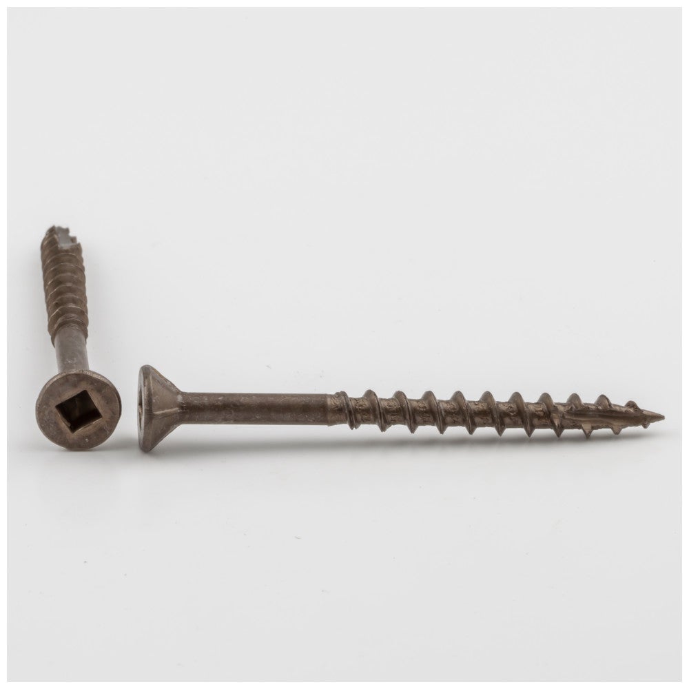 #8 x 2" Clear Brown Wax Square Drive Type 17 Coarse Thread Flat Head Nib Screw Sold by the Keg. Order 4 for a Keg of 4,000 Screws