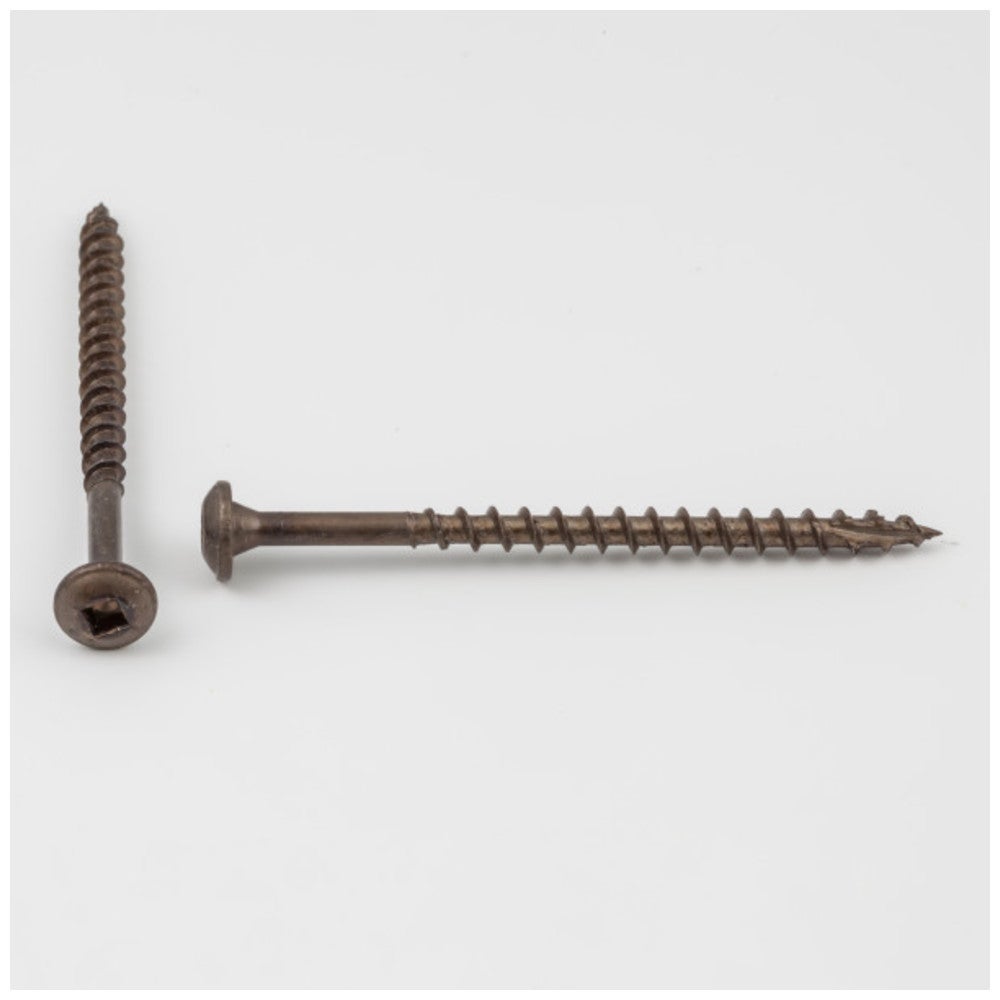 #8 x 2" Clear Brown Wax Type 17 Square Drive Coarse Thread Pan Washer Head Screw Sold by the Keg. Order 3.5 for a Keg of 3,500