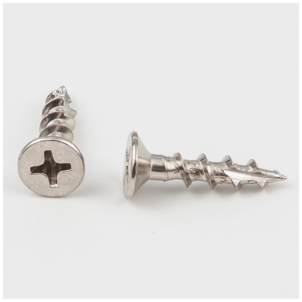 #8 x 3/4" Bright Nickel Phillips Drive Type 17 Coarse Thread Flat Head Screw Sold by the Box. Order 3 for a Box of 3,000 Screws