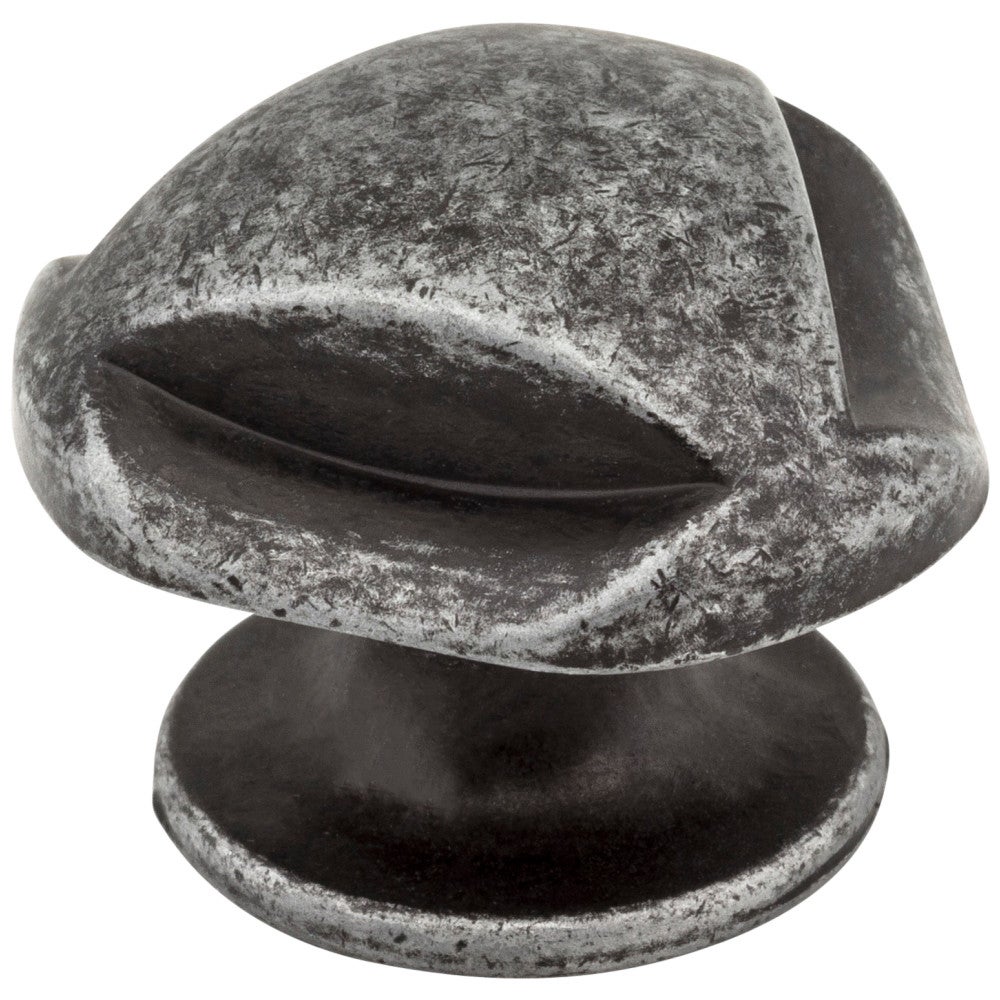 1-5/16" Overall Length Distressed Antique Silver Chesapeake Cabinet Knob