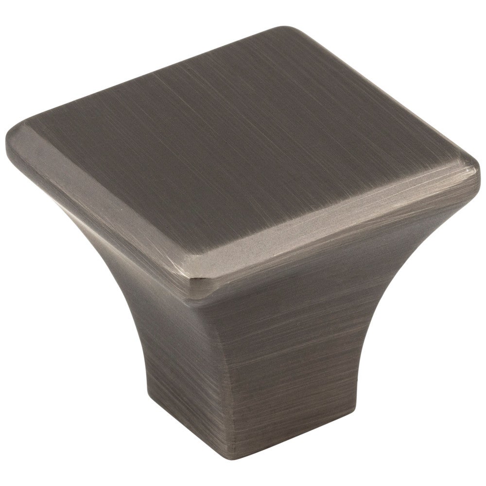 1-1/8" Overall Length Brushed Pewter Square Marlo Cabinet Knob
