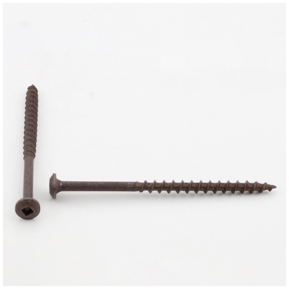 #9 x 3" Clear Brown Wax Type 17 Square Drive Coarse Thread Pan Washer Head Screw Sold by the Keg. Order 2 for a Keg of 2,000 Screws