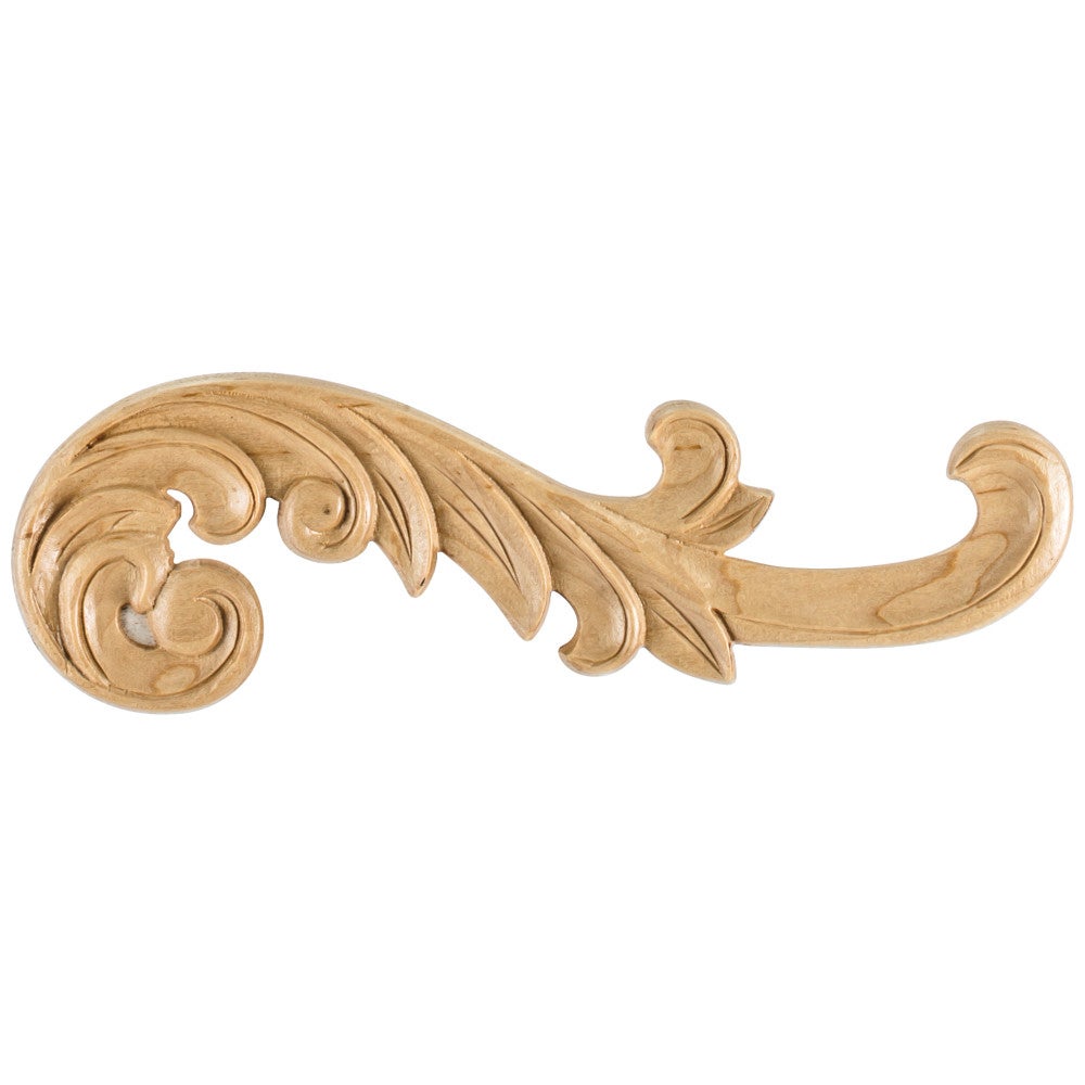 10-3/8" W x 1/4" D x 3-1/4" H Right Curved Acanthus Appliqué