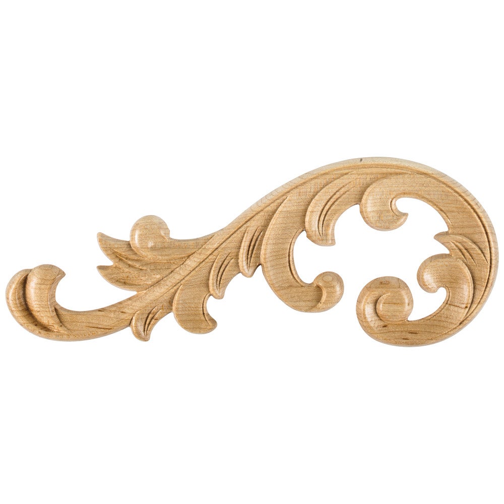10-5/8" W x 1/4" D x 4" H Left Acanthus Appliqué