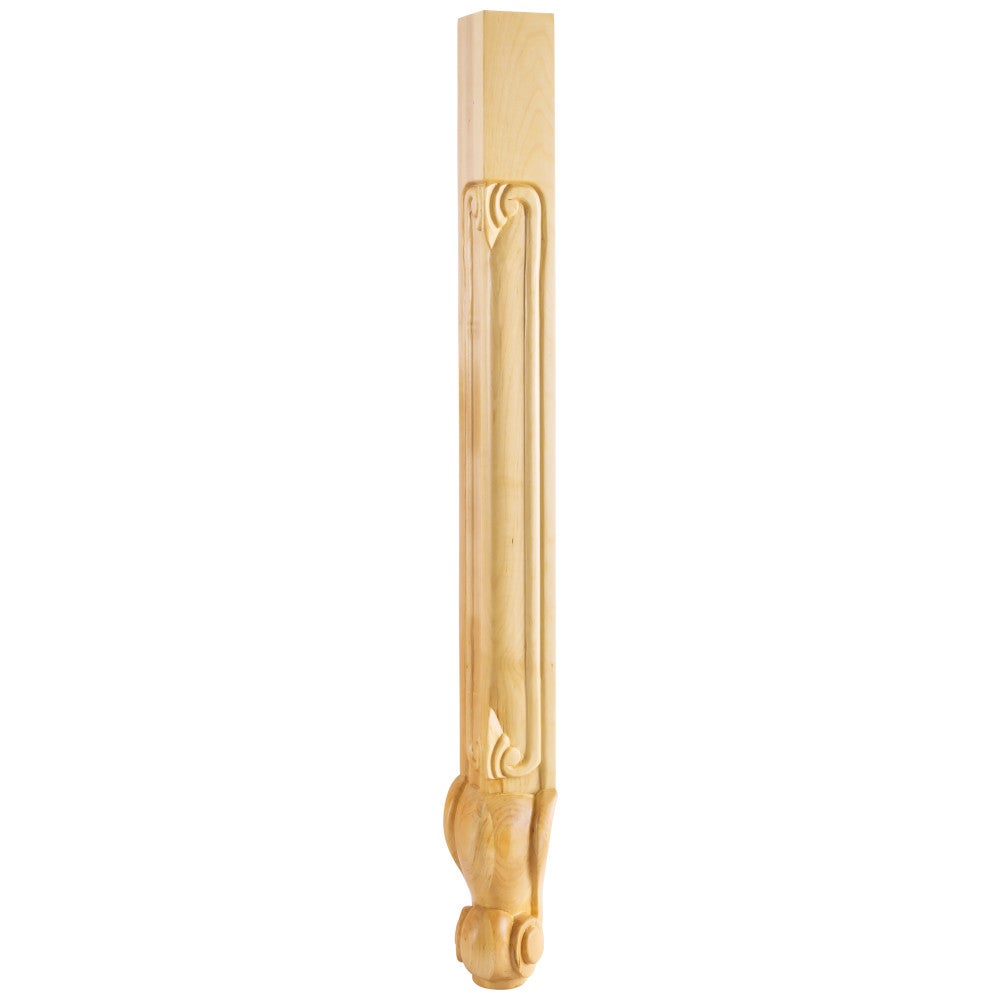 2-3/4" W x 2-3/4" D x 35-1/4" H French Cut Corner Leg