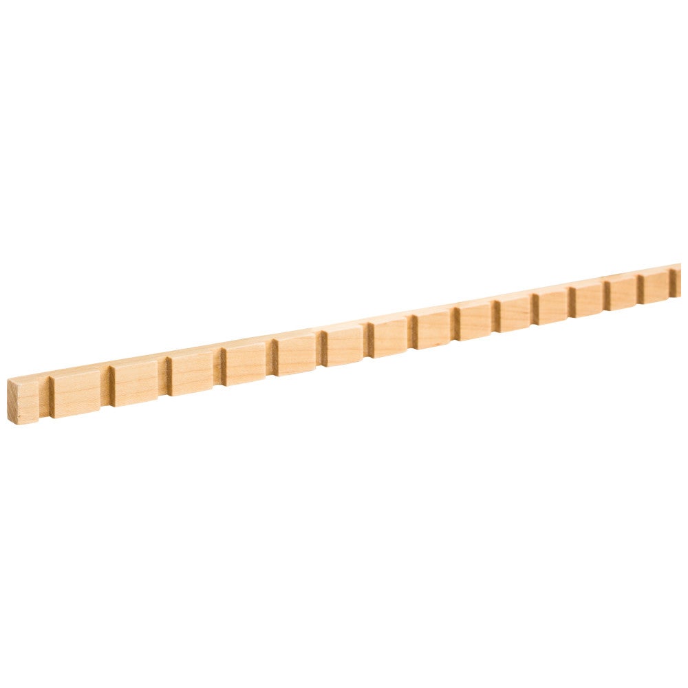 3/8" D x 9/16" H Hard Maple Dentil Moulding