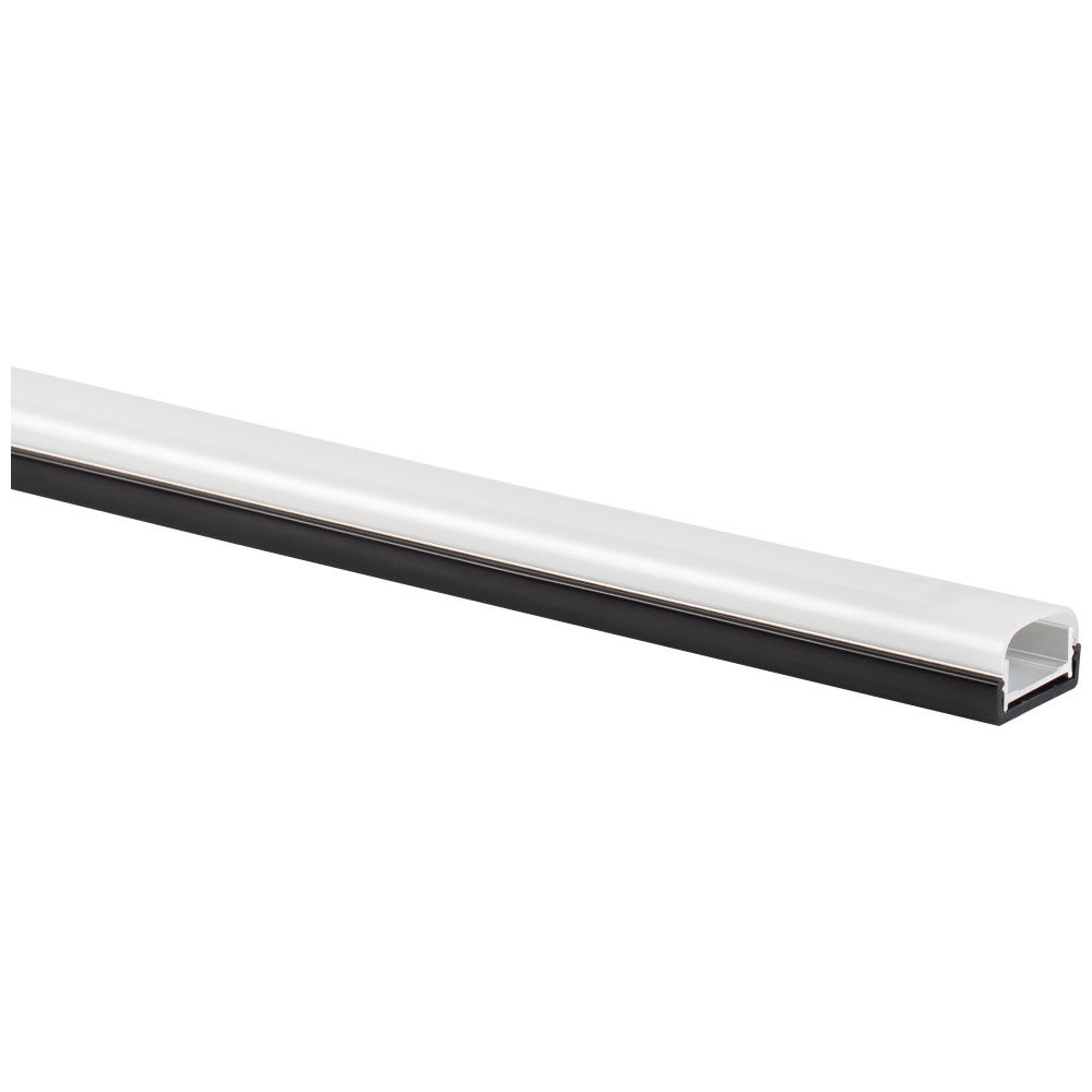 48" Premium Flat Surface-Mount Aluminum Profile with Frosted Lens, Black
