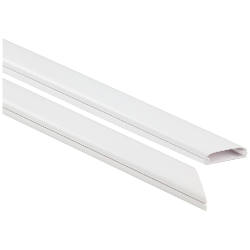 Premium Flat Plastic Wire Way, Mitered Joint, 12" White