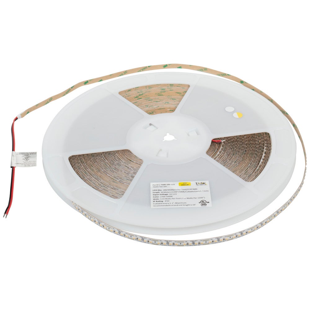 100 Ft, 300 Lumens/Ft. 12-volt Standard Output LED Tape Light, Tunable-White, 2700K–5000K