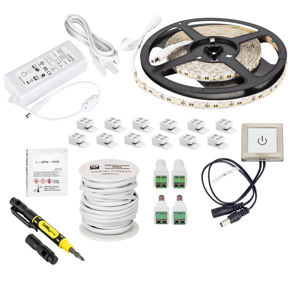 16 Ft. 225 Lumens/Ft.. 12-volt Standard Output Touch Dimmer Switch Tape Light Kit