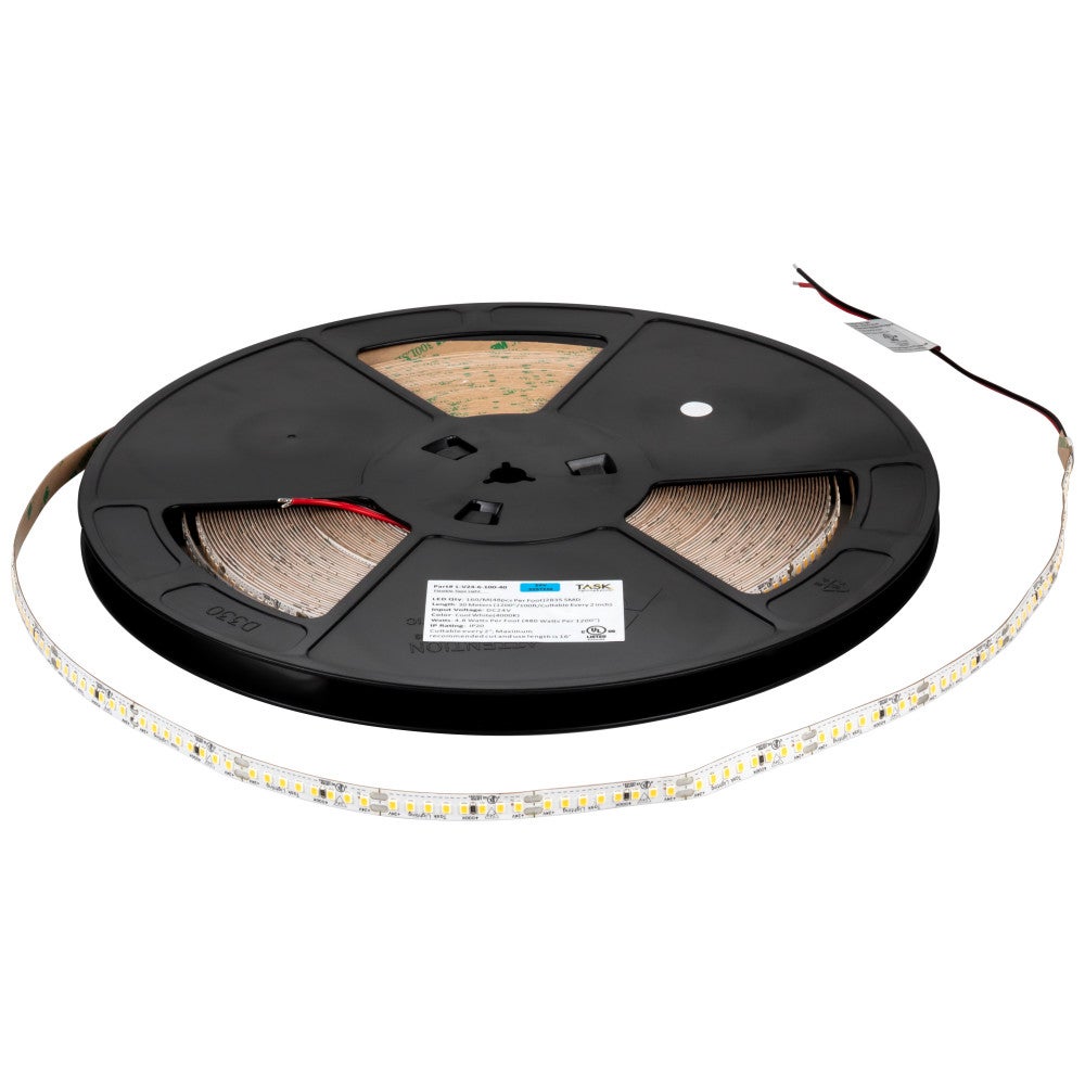 100 Ft, 600 Lumens/Ft. 24-volt Higher Output LED Tape Light, Single-White