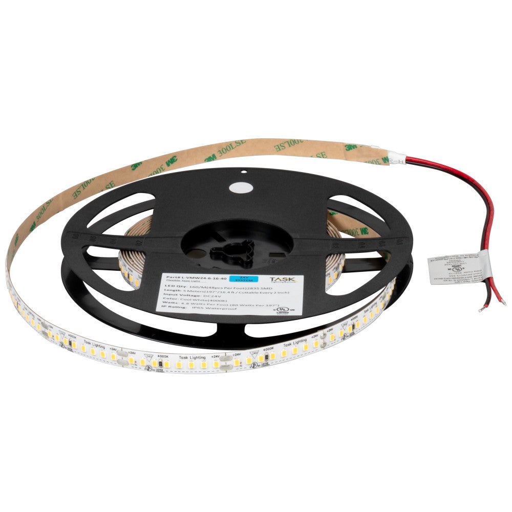 16 Ft, 600 Lumens/Ft. 24-volt Higher Output LED Tape Light, Single-White