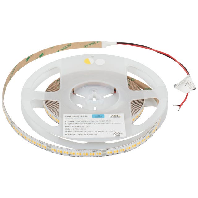 16 Ft, 400 Lumens/Ft. 24-volt High Output LED Tape Light, Tunable-White, 2700K–5000K