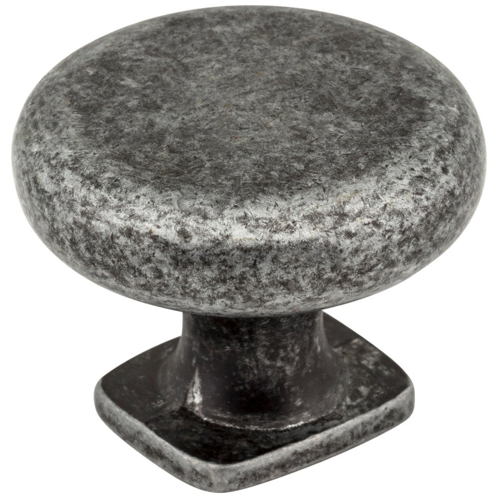 1-3/8" Diameter Distressed Antique Silver Belcastel 1 Cabinet Knob