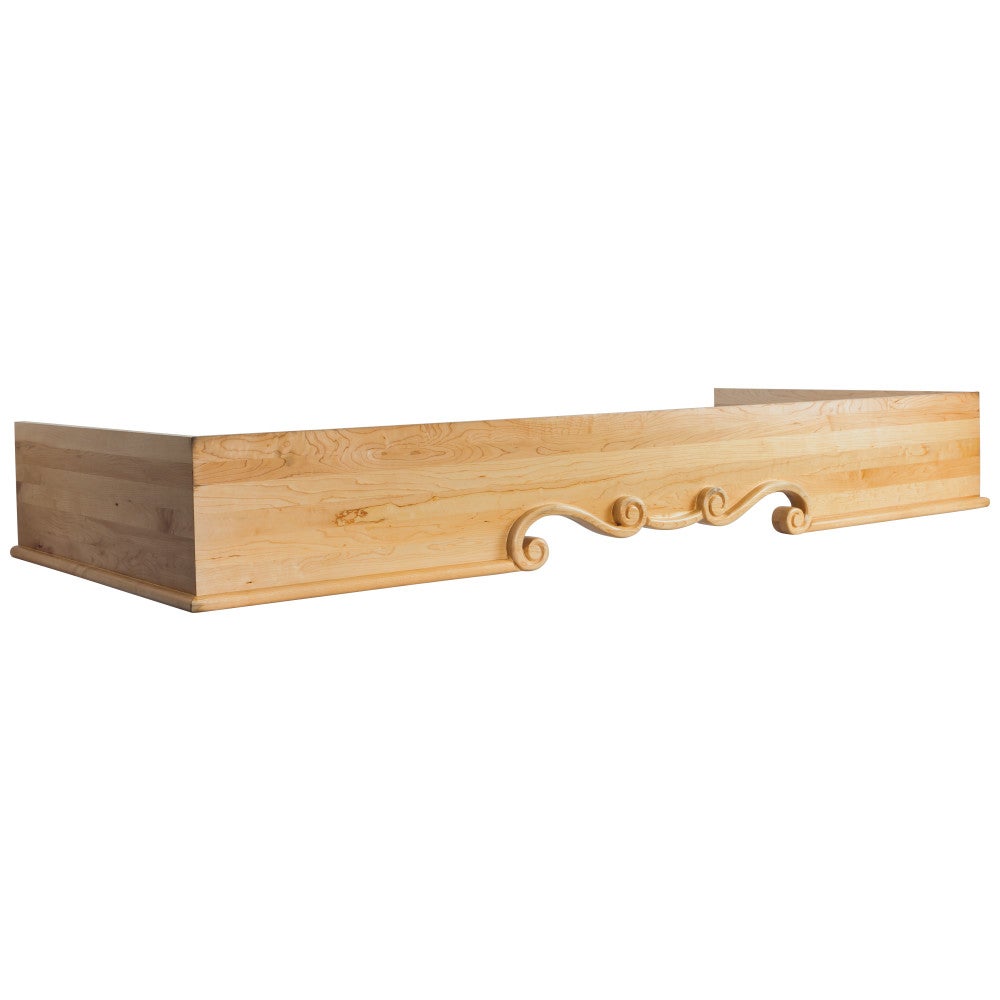 73" W x 30-1/2" D x 9-13/16" H Maple Mantel Range Hood