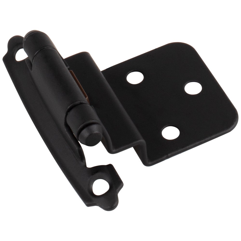 Traditional 3/8” Inset Hinge with Semi-Concealed Frame Wing - Matte Black