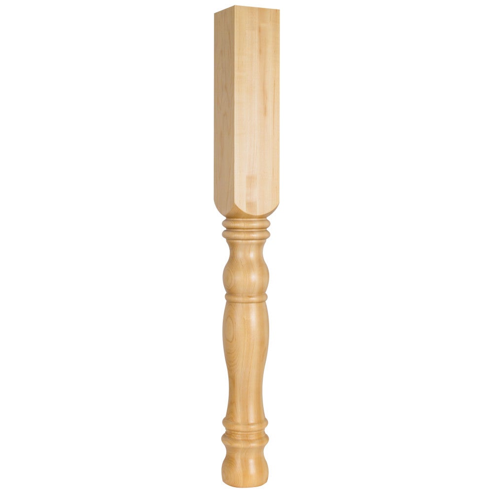 3-3/4" W x 3-3/4" D x 35-1/2" H Turned Leg