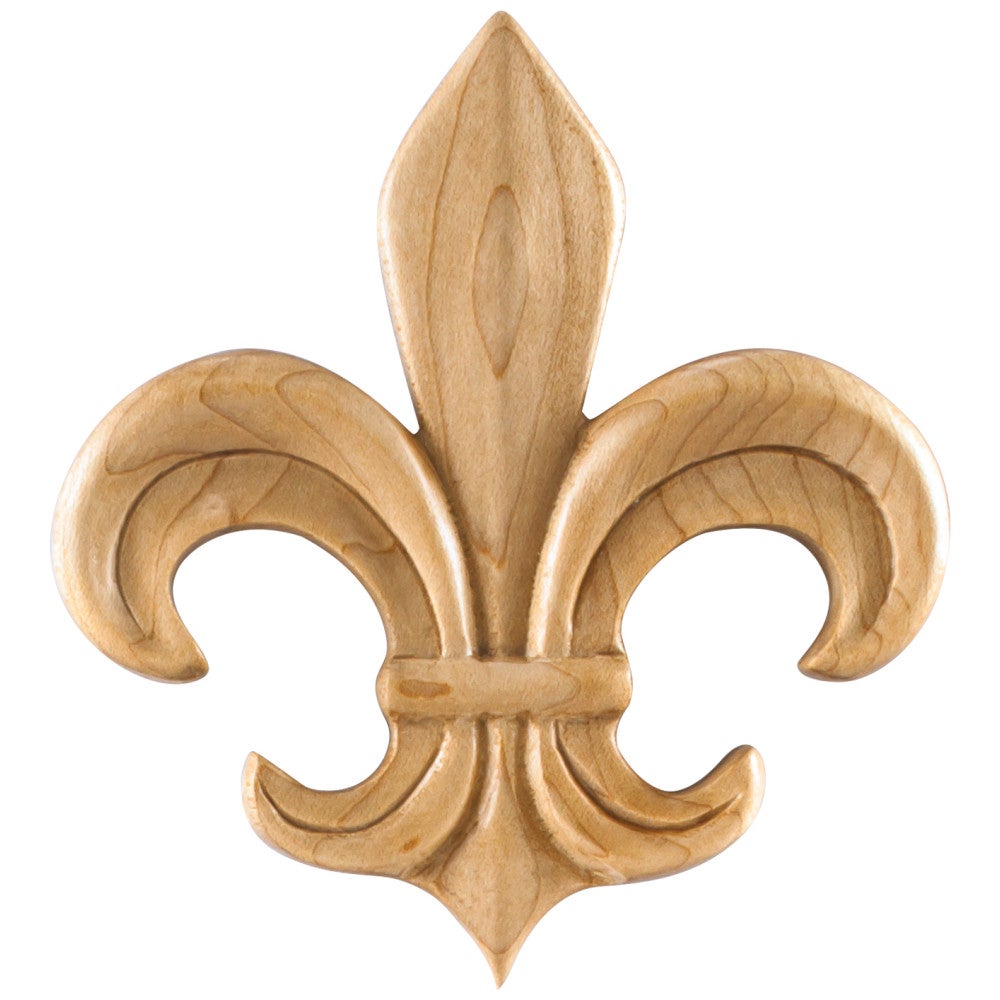 3-3/4" W x 5/16" D x 4-1/4" H Pressed Fleur-de-lis Appliqué