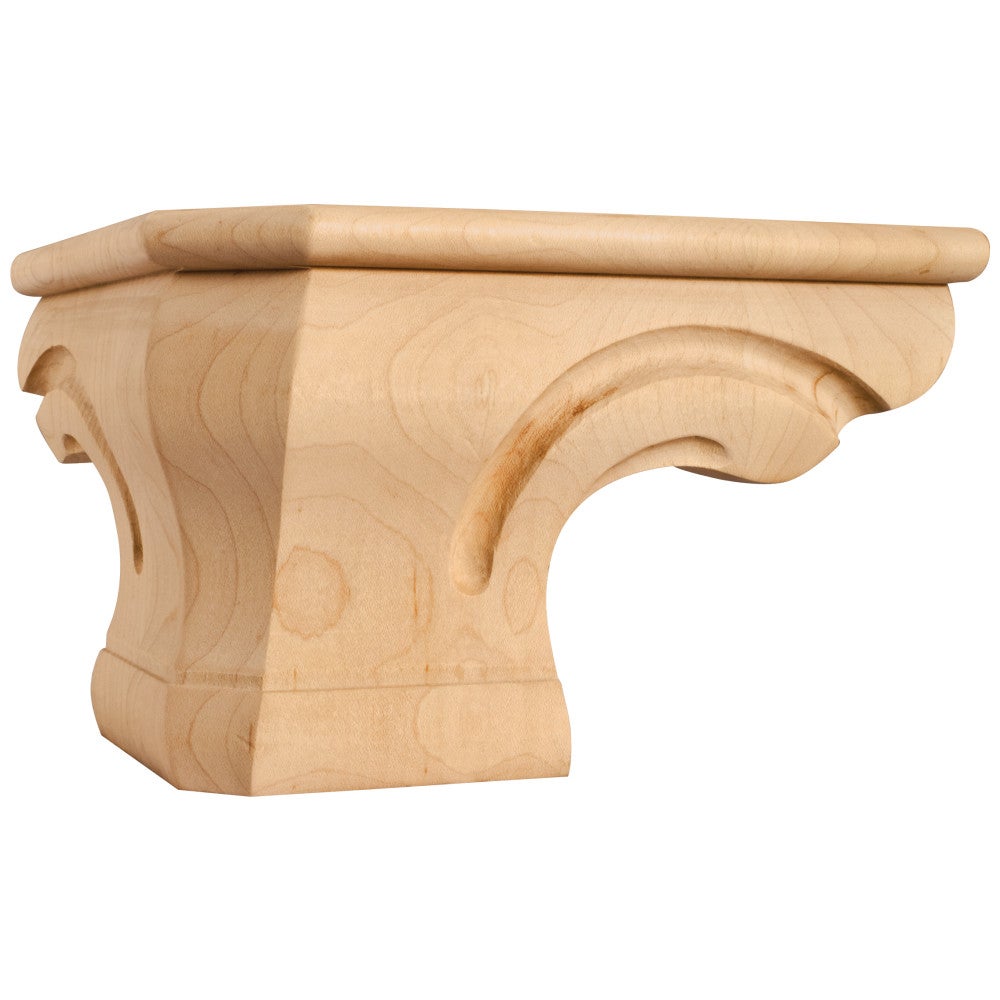 6-3/4" W x 6-3/4" D x 4-1/2" H Beaded Rounded Corner Pedestal Foot
