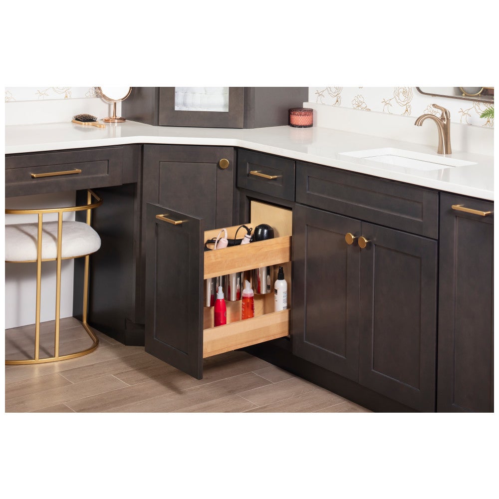 11" "No Wiggle" Powered Vanity Pullout for 15" Standard Door/Drawer Base Cabinet