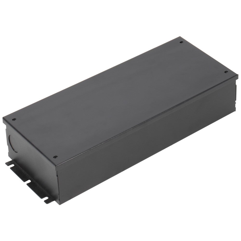 Metal Junction Box with Knock-Outs, 11 x 4.4 x 2.2 inches, Black