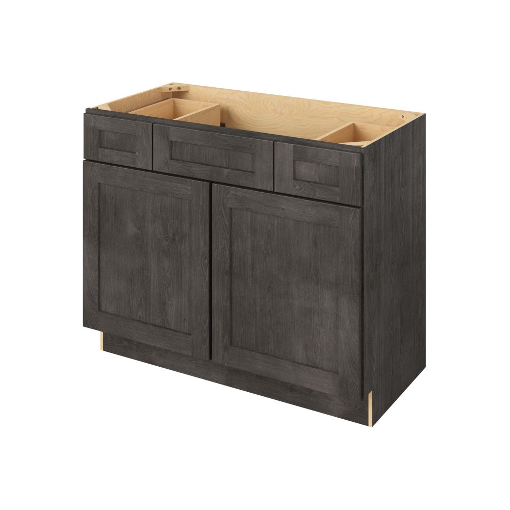 42" Vanity Base Top Drawers, 2 Doors-2 Drawers-1 False Front