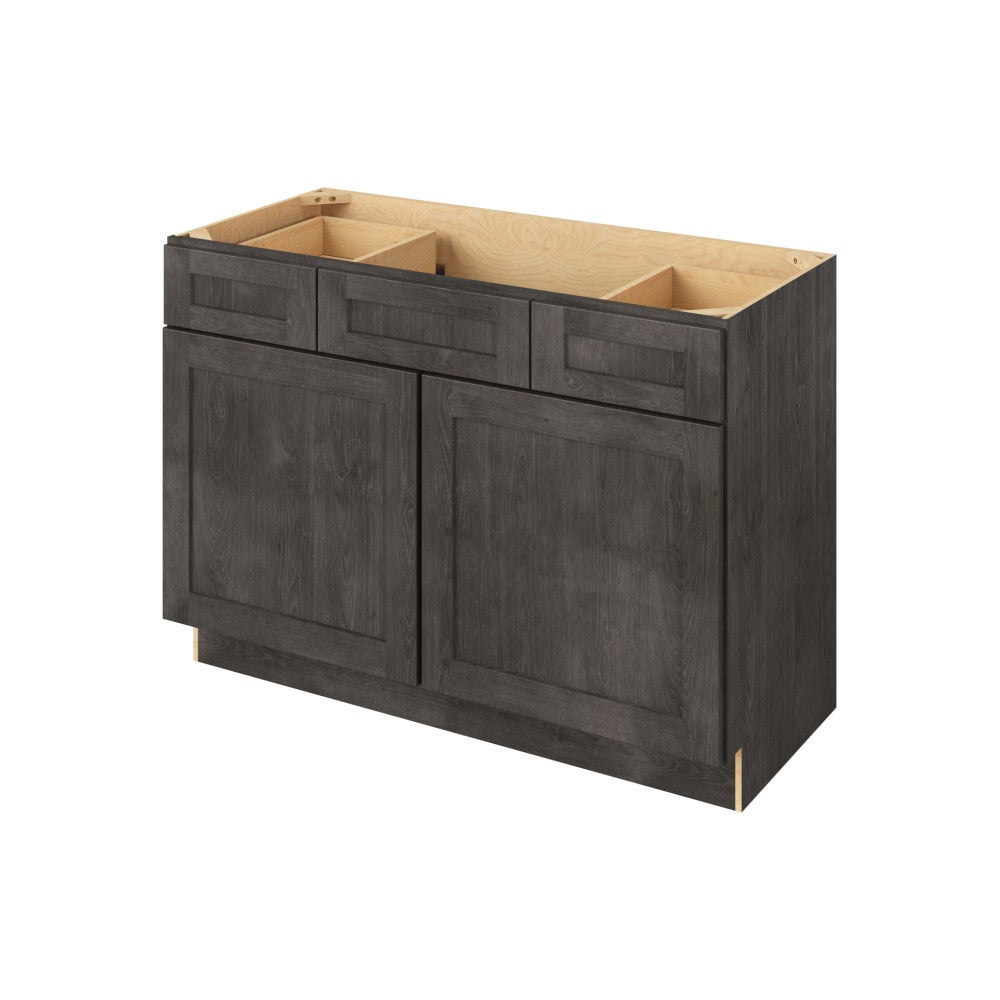 48" Vanity Base Top Drawers, 2 Doors-2 Drawers-1 False Front
