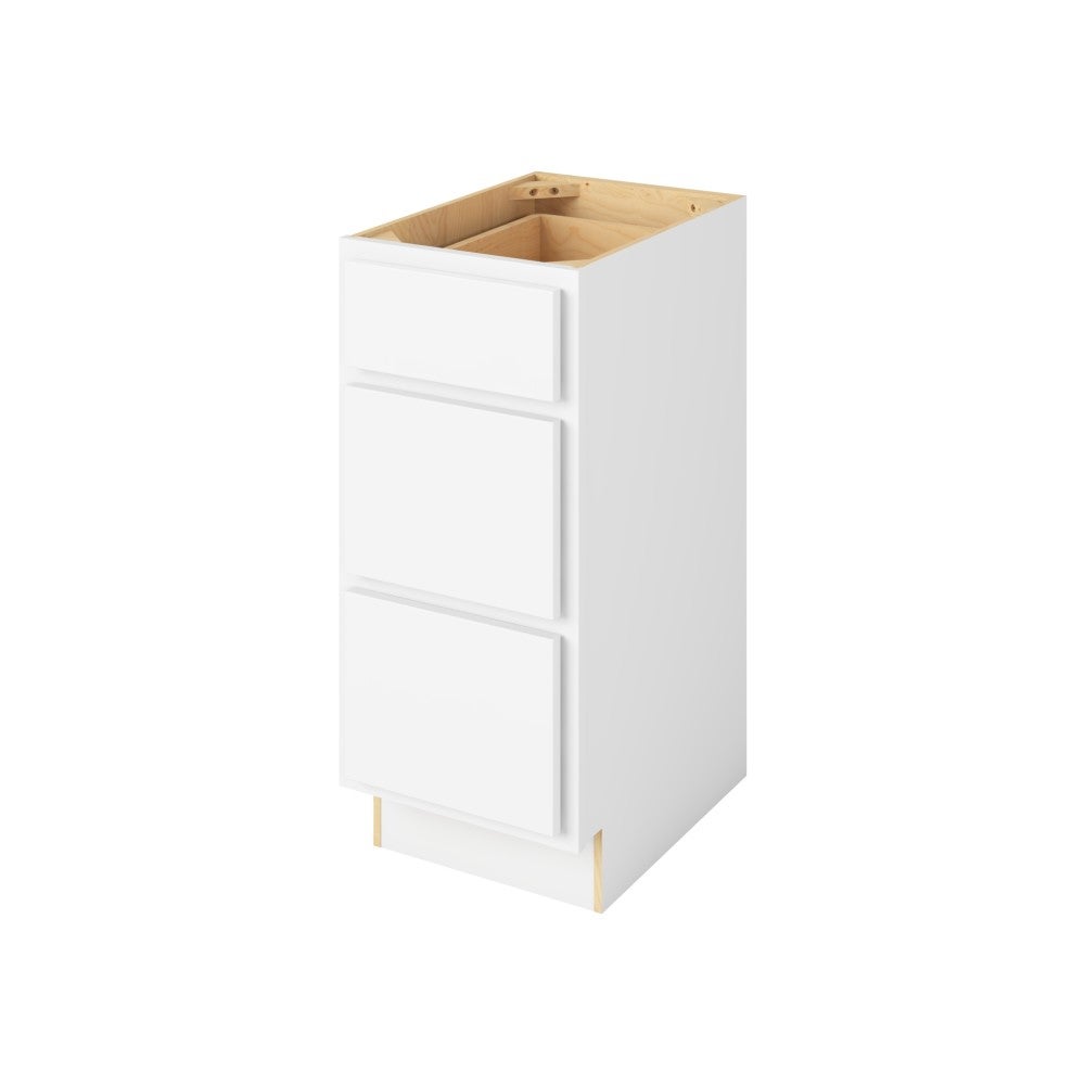 Hatteras Polar White - Three Drawer Vanity Base Cabinets