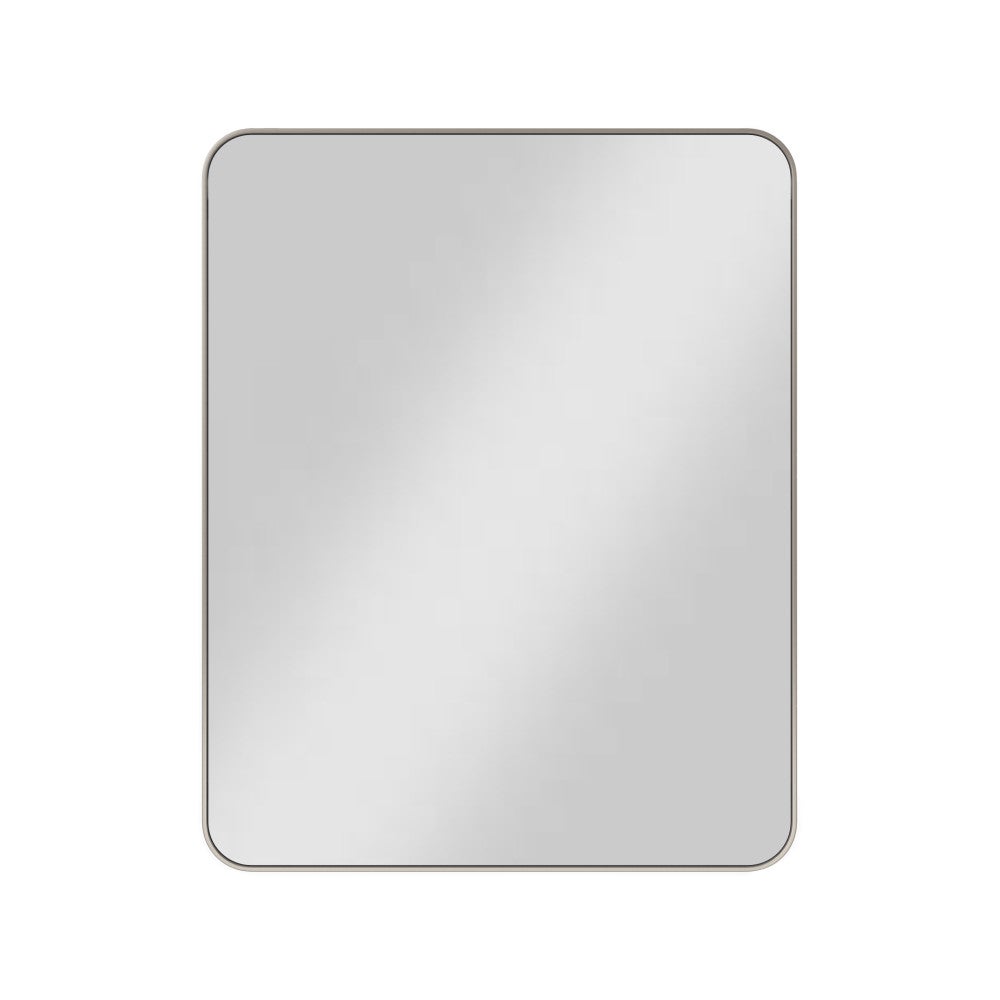 24" W x 1" D x 30" H Rounded Rectangle Metal Frame Mirror
