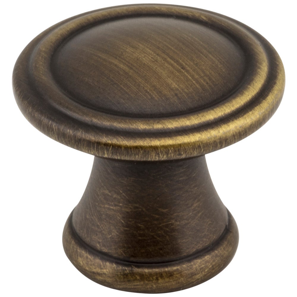 1-3/16" Diameter Antique Brushed Satin Brass Cordova Cabinet Knob