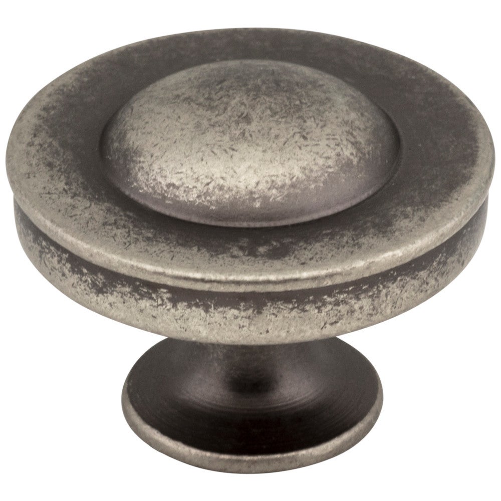1-1/4" Diameter Distressed Pewter Cordova Cabinet Knob