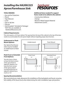 Farmhouse Sink Installation Instructions